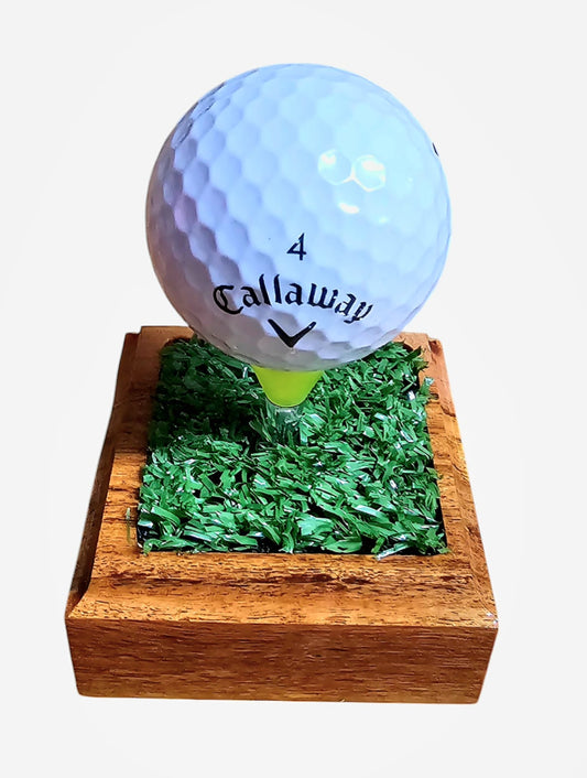 Wooden Golf Trophy – Golf Ball on Tee