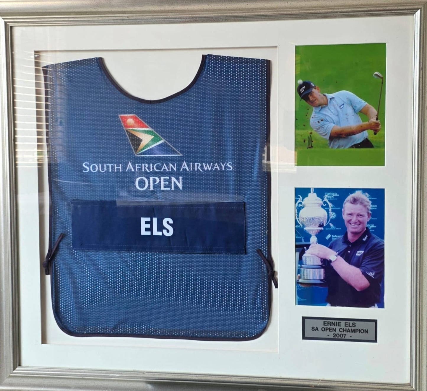 2007 Ernie Els SA Open Championship Signed Caddie Bib & Photos